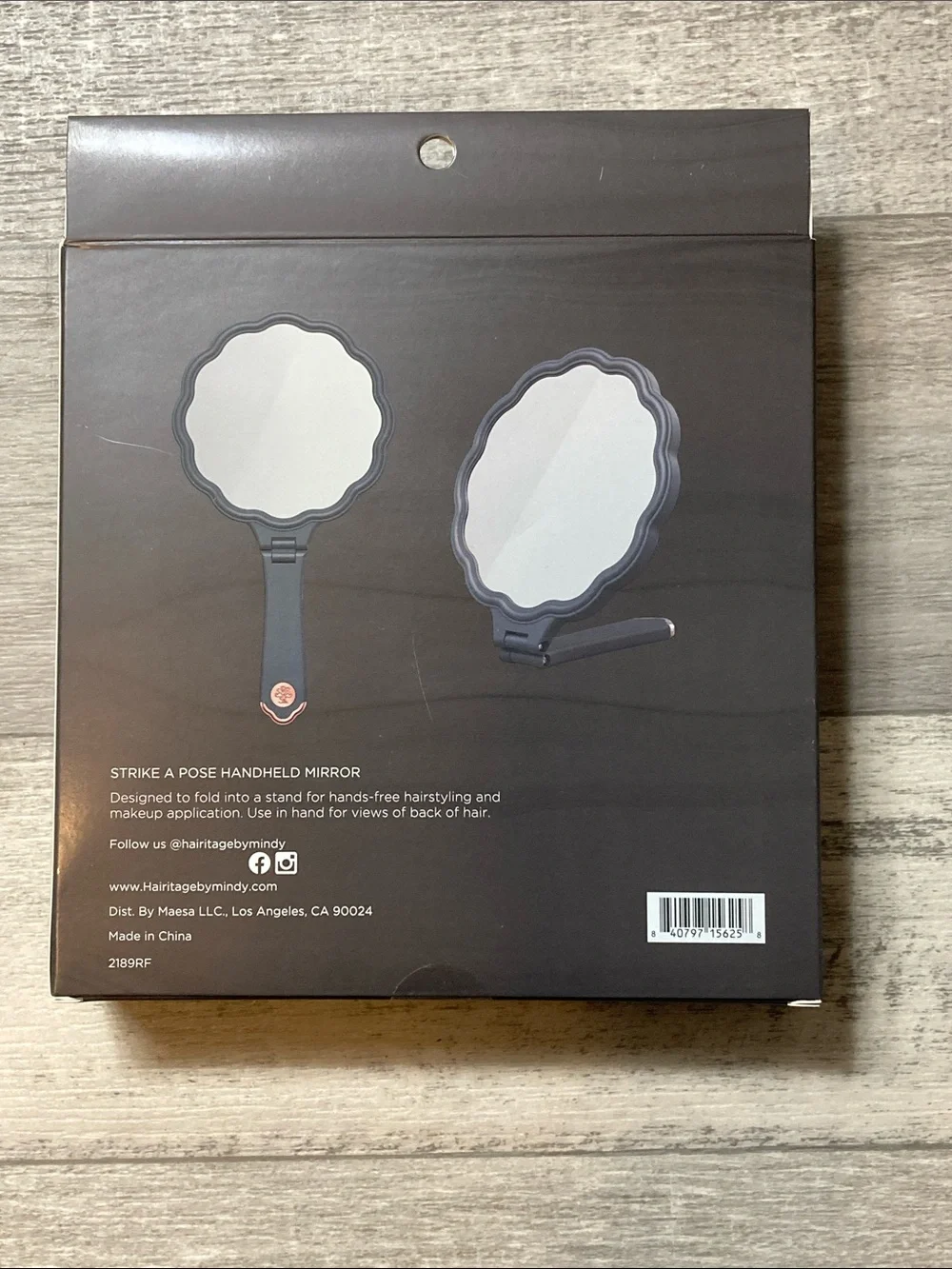 HAIRITAGE Handheld Mirror in Grey by Mindy McKnight